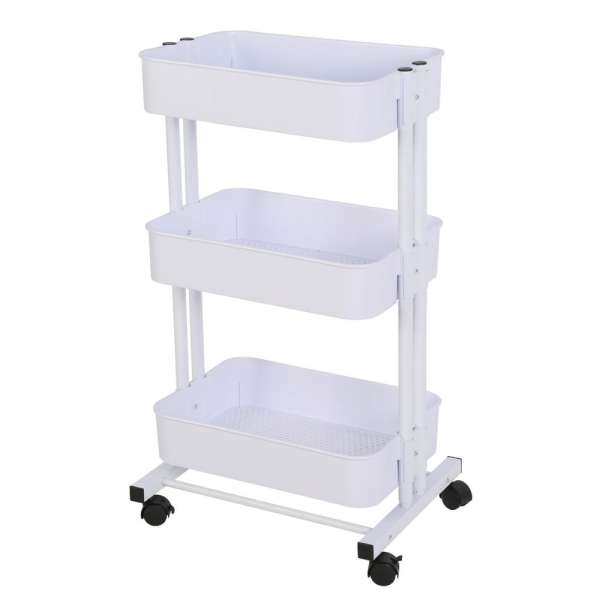 Debby gurulós tároló polc, fehér