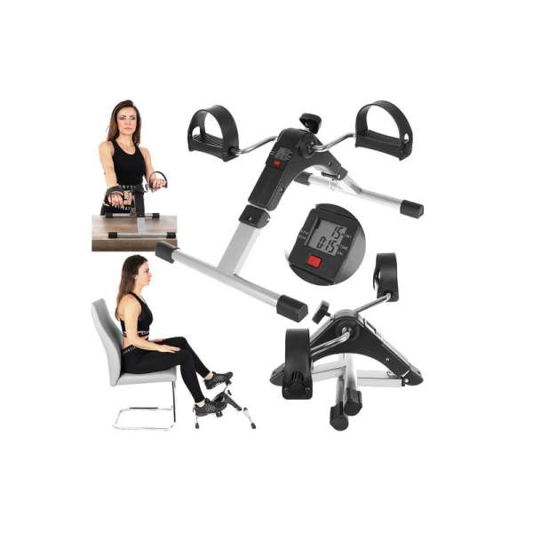 Mini szobakerékpár, fitness lábpedál, lábtornagép digitális kijelzővel, összecsukható