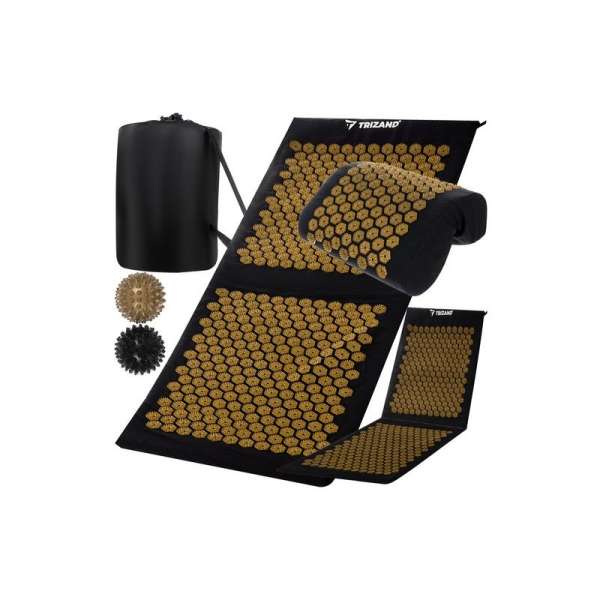 Akupresszúrás szőnyeg 2 db masszázsgolyóval és hordtáskával,  115 x 45 x 2 cm