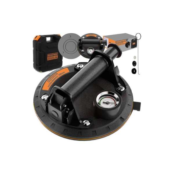 Vákuumos tapadókorong, 20 cm, emelő, pumpával, manométerrel, 200 kg teherbírással