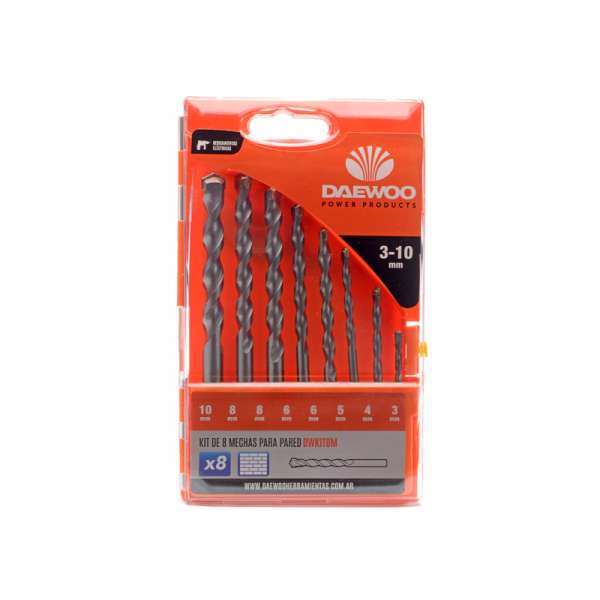 Daewoo 8 részes közetfúró fúrószár készlet, DWKIT8M