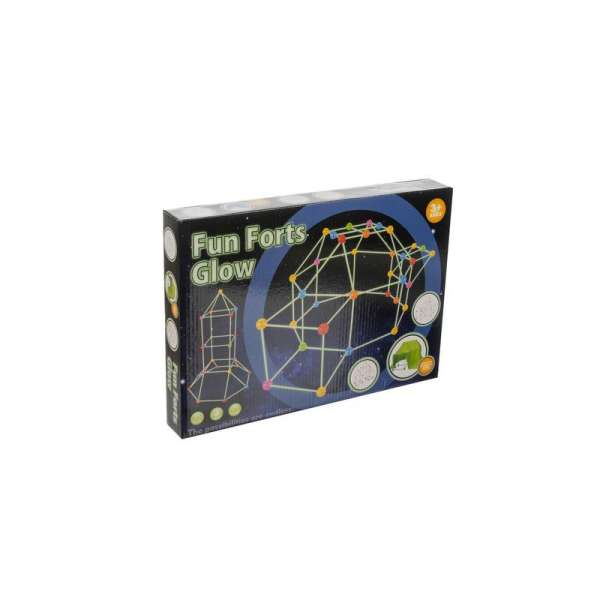 Fluoreszkáló 100 részes szalmaszál, szívószál sátor építőkészlet ponyvával