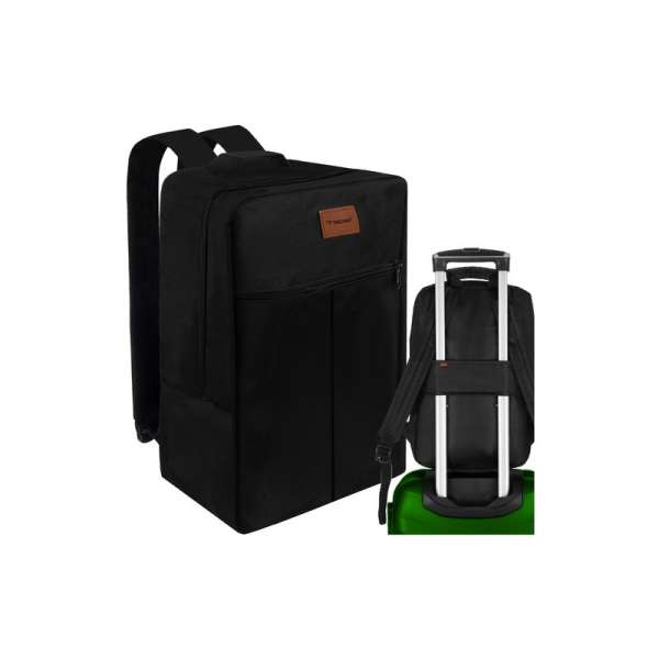 Hátizsák és utazótáska egyben, kézipoggyász 20 literes kapacitással, 40×20×25 cm méretben, fekete