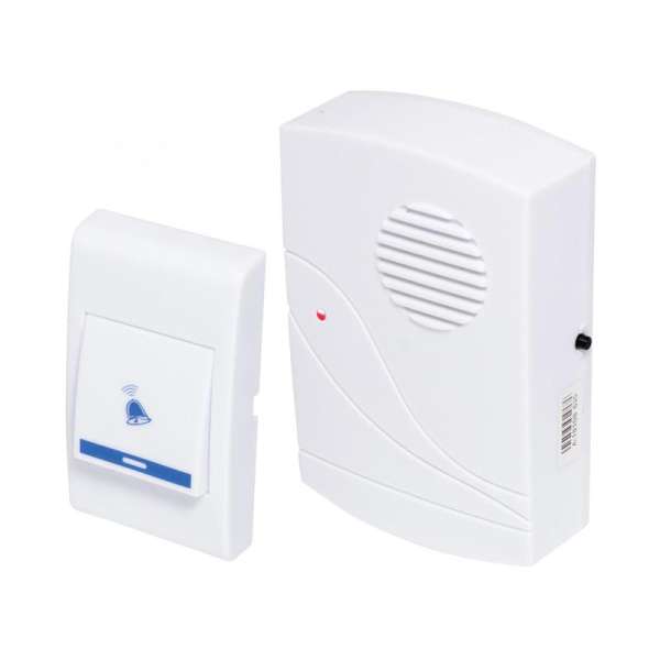 Home DB 0650DC vezeték nélküli csengő, 60 m hatótáv, 32 dallam, LED fényjelzés, elemes tápellátás