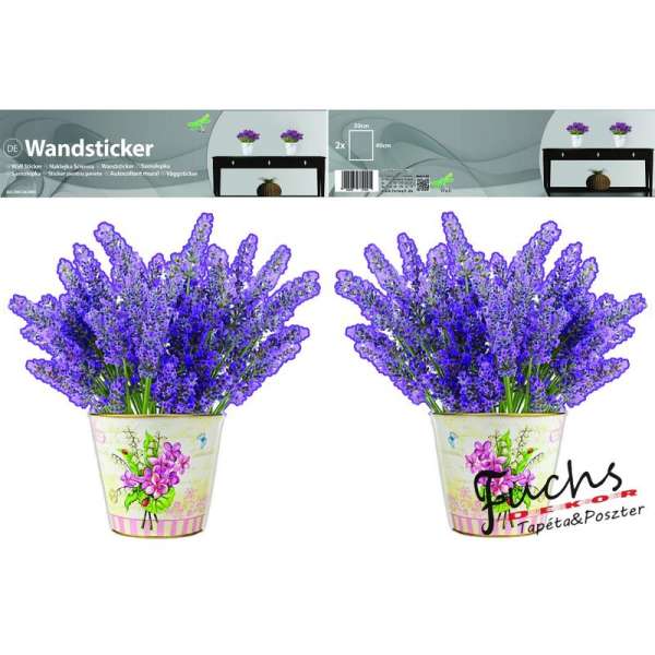 Levendula kaspóban matrica falra, csempére, bútorra