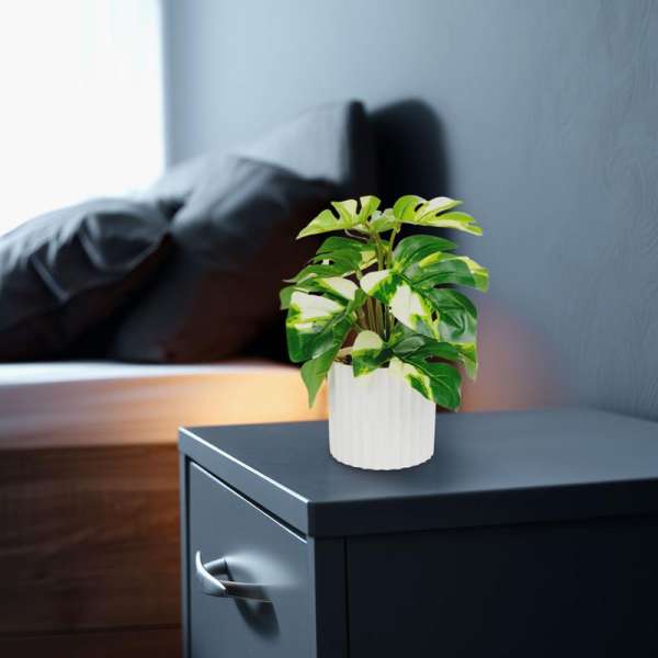 Műnövény dekoráció - filodendron - zöld/sárga - 20 x 8 cm