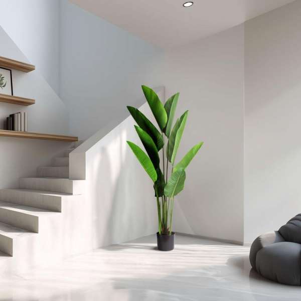 Műnövény dekoráció - banánlevél fa - zöld - 1,6 m
