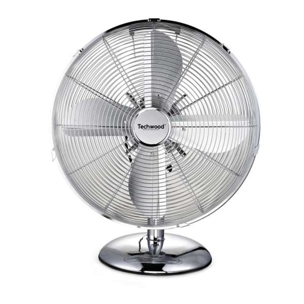 Techwood TVI-335 fém asztali ventilátor, 30 cm-es lapátátmérő, 45 W, 3 sebesség, oszcillálás, hálózati tápellátás
