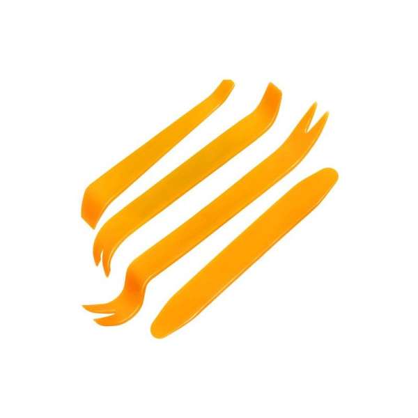 4 részes autókárpit eltávolító és patentkiszedő készlet, narancssárga