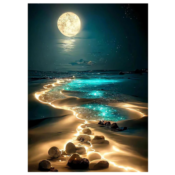 5D gyémánt kirakó készlet, gyémánt hímzés, mozaikfestmény, tengerparti tájkép, dekoráció és ajándékötlet