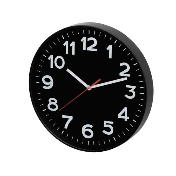Home AWC300BK fali óra, üveg előlap, kontrasztos, jól leolvasható számlap, 1xAA elem tápellátás, átmérő 300mm