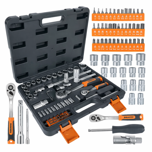 72 részes professzionális szerszámkészlet, dugókulcs készlet, 1/4