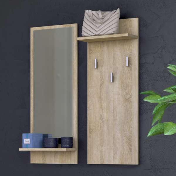 Odell Riva tükrös fogas, 35x90x16 cm, sonoma