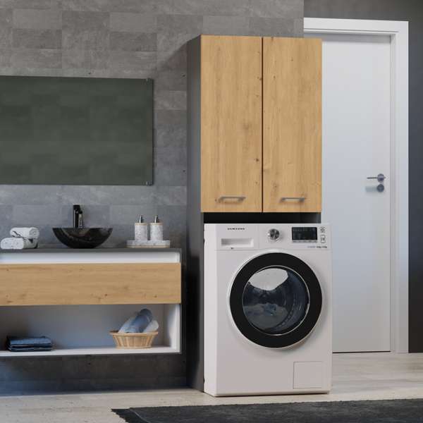 Riano MIX Pola DD fürdőszoba szekrény, 64x180x30 cm, antracit-tölgy