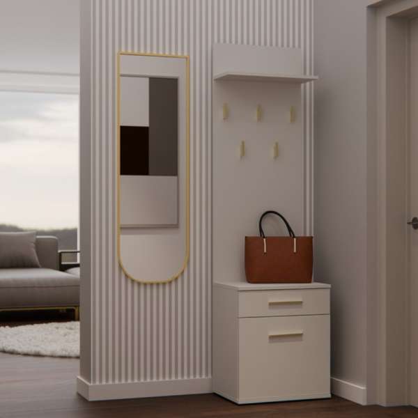 Kashar Na Buty Duo előszoba szekrény fogassal, 50x124x35 cm, kasmír