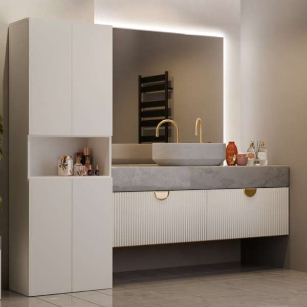 Kashar 1K DK fürdőszoba szekrény, 60x174x30 cm, kasmír