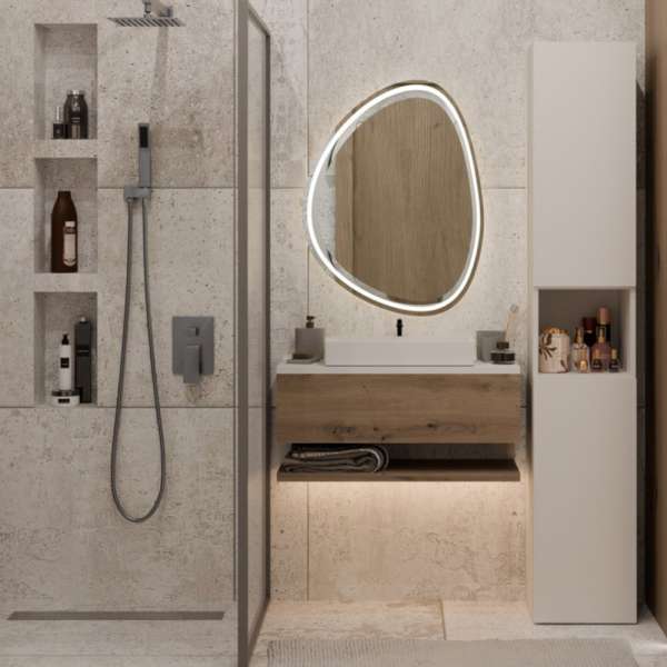 Kashar Nel I fürdőszoba szekrény, 31x174x30 cm, kasmír