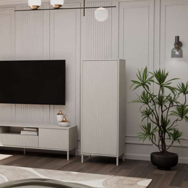 Kashar KAMARO 1DD polcos szekrény, 40x53,5x147,5 cm, kasmír