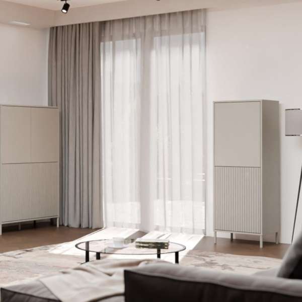 Kashar KAMARO 2DK polcos szekrény, 40x53,5x147,5 cm, kasmír