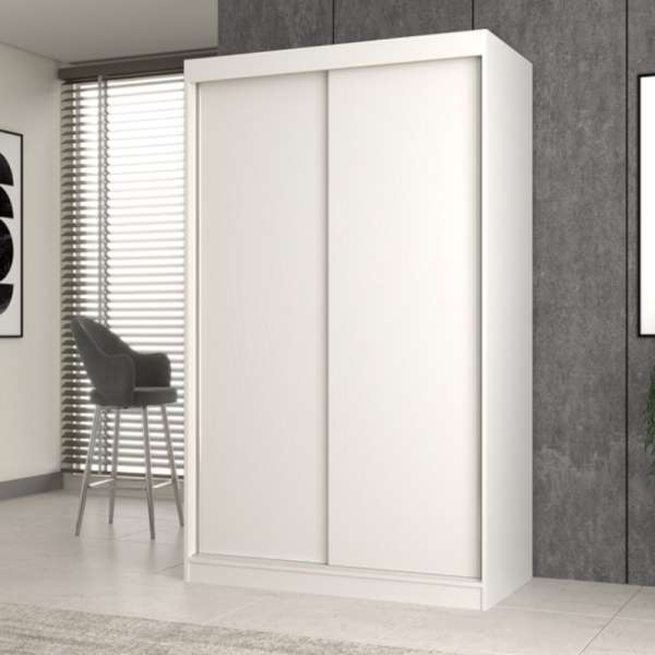 Drohmo IGA 120 tolóajtós gardróbszekrény, 120x200x61 cm, fehér