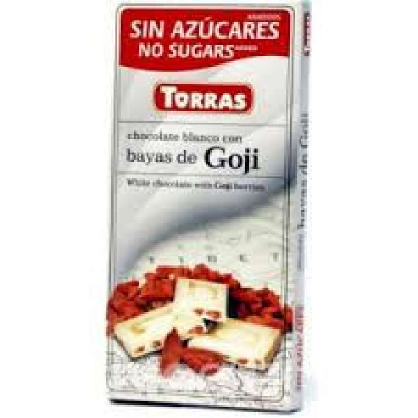 Torras glutén-és cukormentes fehércsokoládé goji bogyó 75 g