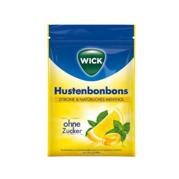 Wick citromos és mentolos torokcukorka cukormentes 72 g