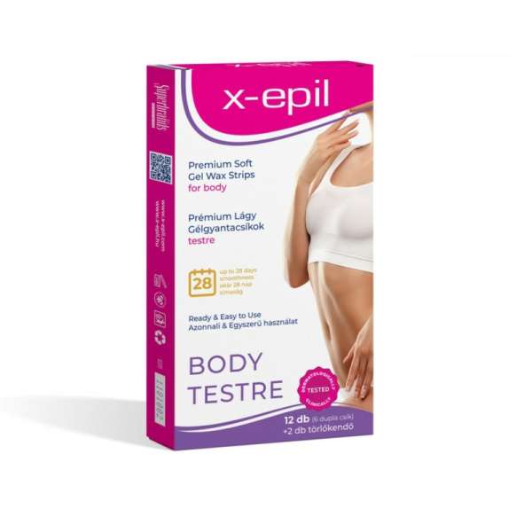 X-Epil - használatra kész prémium gélgyantacsíkok (12db) - testre
