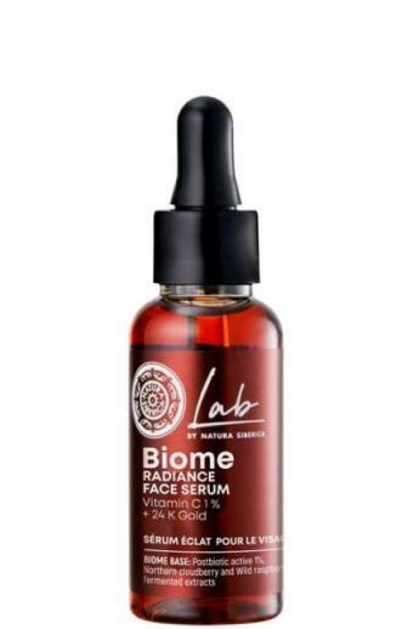 Natura Siberica Lab Biome Radiance C-vitaminos arcszérum 24k arannyal