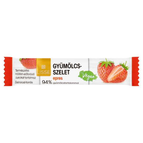 Lisse vegán gyümölcsszelet epres 30 g
