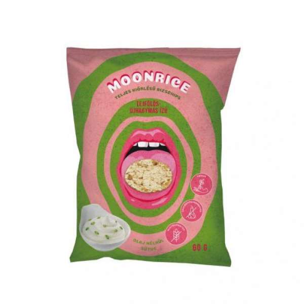 Moonrice rizschips tejfölös-hagymás ízű 60 g