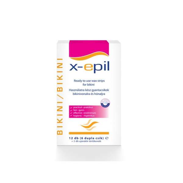 X-Epil - használatra kész prémium gélgyantacsíkok (12db) - bikini/hónalj