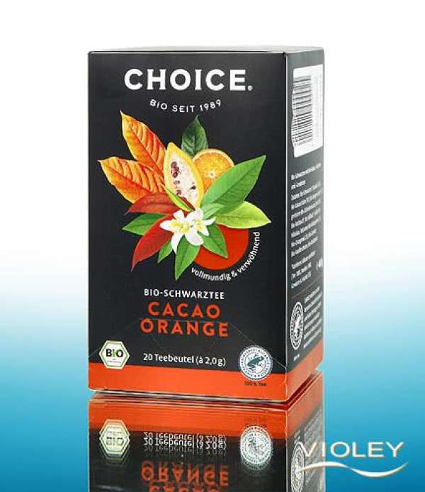 Choice bio fekete tea kakaó-narancs 40 g
