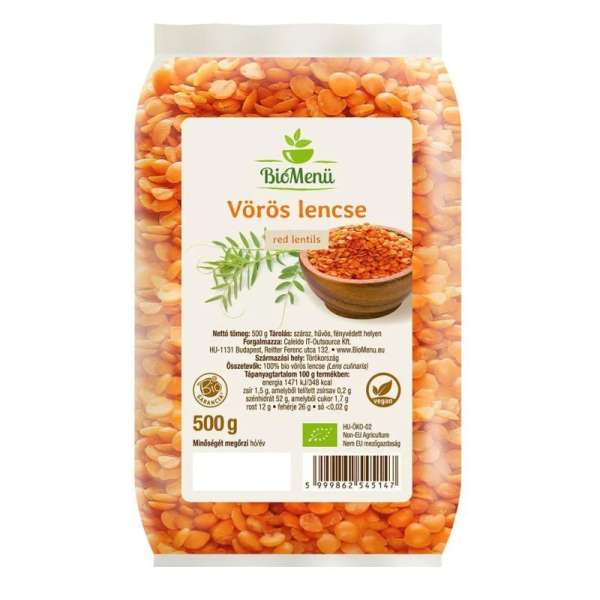 BioMenü BIO VÖRÖS LENCSE 500 g