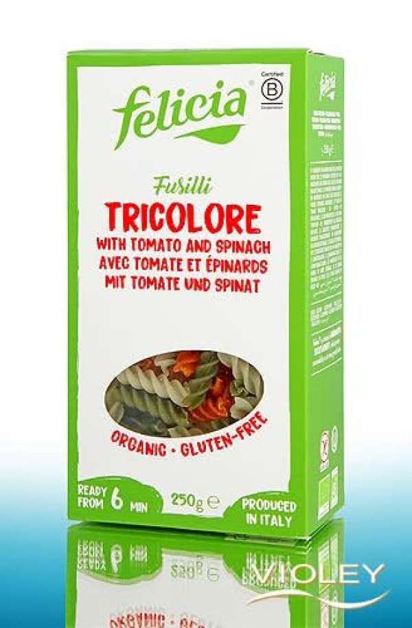 Felicia Bio rizs fusilli trikolor gluténmentes tészta 250 g