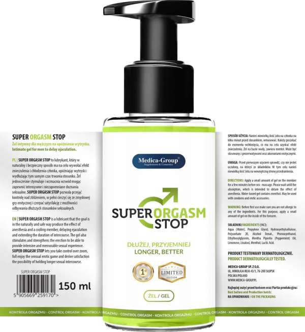 Super Orgasm Stop - késleltető krém (150ml)
