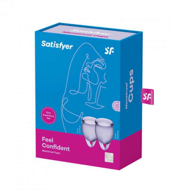 Satisfyer Feel Confident - menstruációs kehely szett (lila) - 2db