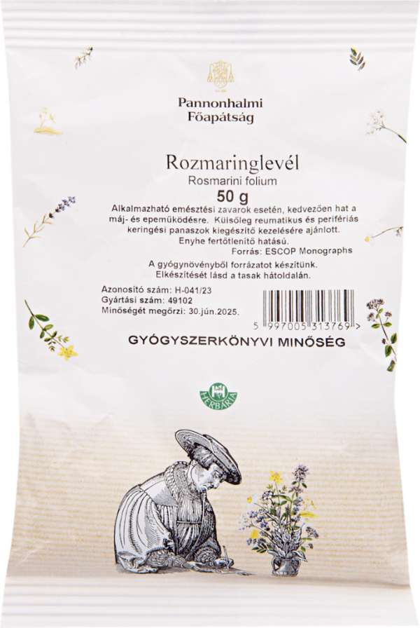 PANNONHALMI ROZMARINGLEVÉL 50G