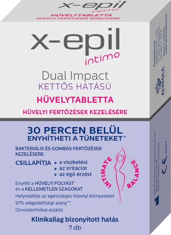 X-Epil Intimo Dual Impact - kettős hatású hüvelytabletta (7db)