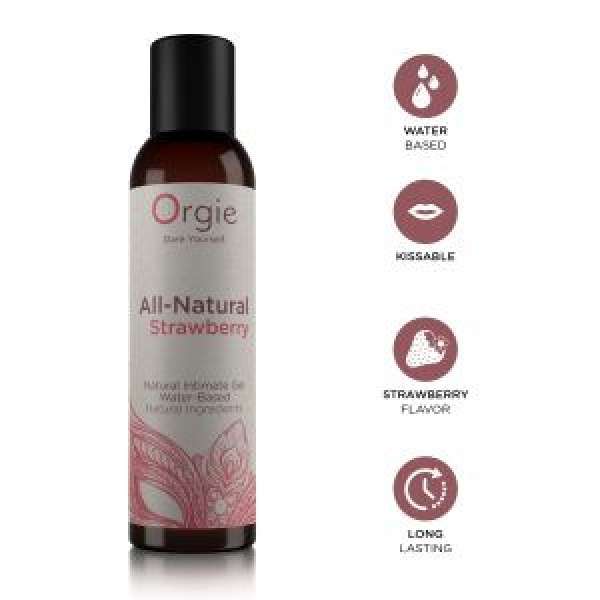 Orgie All Natural - vízbázisú síkosító gél - eper (150ml)
