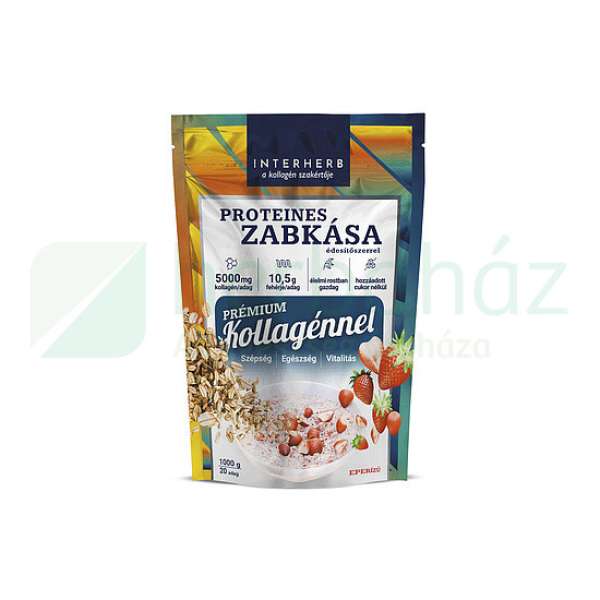 Interherb Zabkása Proteines Eperízű (Prémium Kollagénnel) 1000G