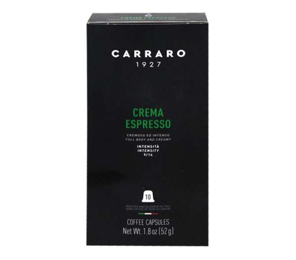 Carraro crema espresso premium kávékapszula nespresso kompatibilis 10 db
