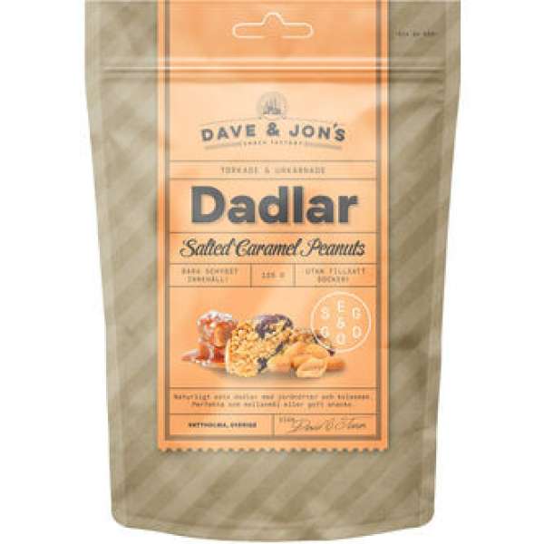 Dave & Jon's dates salted caramel peanut mag nélküli ízesített datolya sós karamell ízben, hozzáadott cukor nélkül 125 g