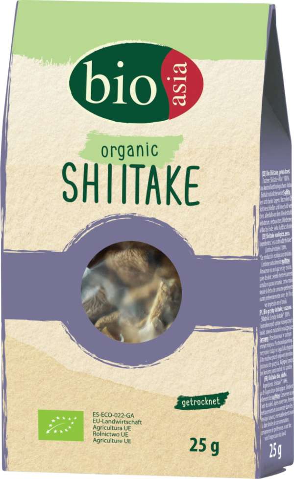 Bioasia bio szárított shiitake gomba 25 g