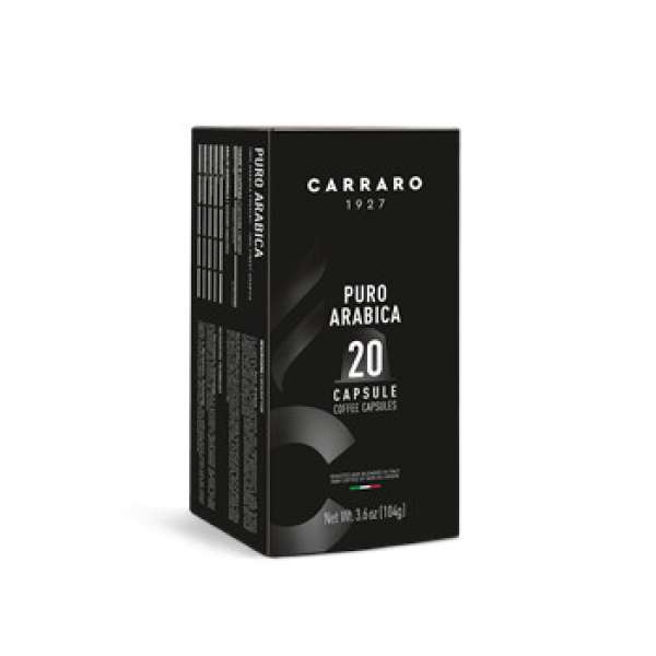 Carraro puro arabica premium kávékapszula nespresso kompatibilis 20 db