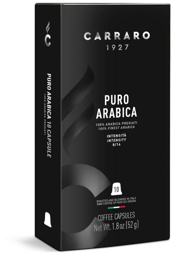 Carraro puro arabica premium kávékapszula nespresso kompatibilis 10 db