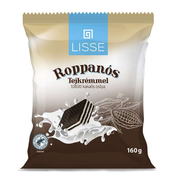 Lissé tejkrémmel töltött kakaós ostya 160 g