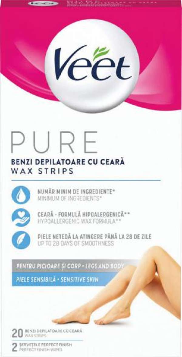 Veet Pure - gyantaszalagok lábra és testre - érzékeny bőrre (20db)