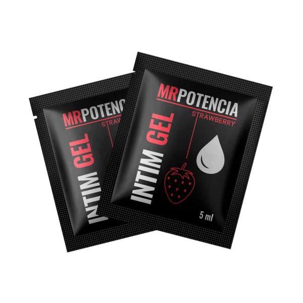 MrPotencia Straw Intim Gel - vízbázisú síkosító - eper (50ml)