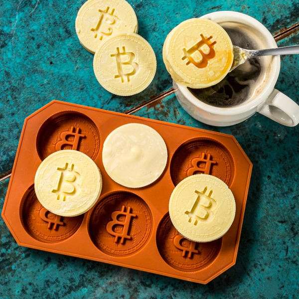 Bitcoin jég-és csokoládéforma