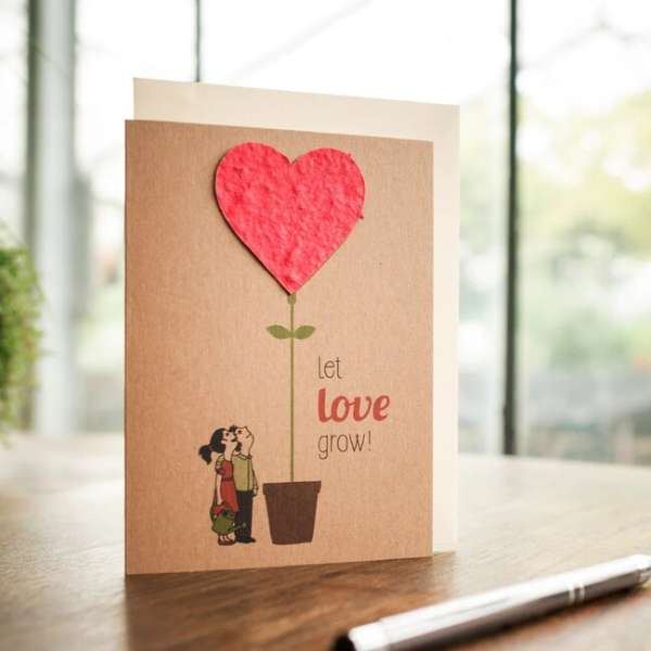 Üdvözlőkártya „Let love grow“